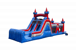 50ft Castle Obstacle Course with 16ft Slide